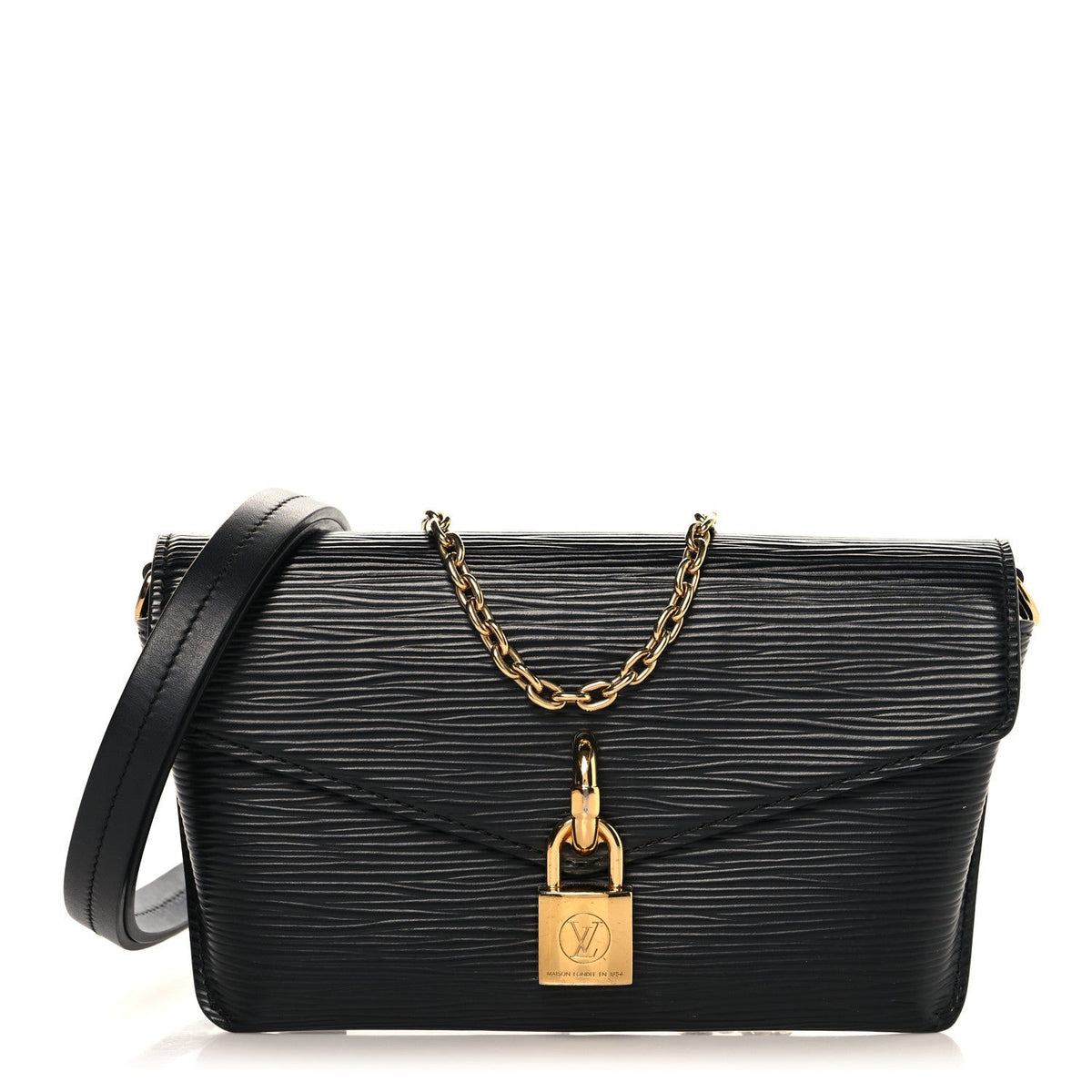 Epi Padlock On Strap Black