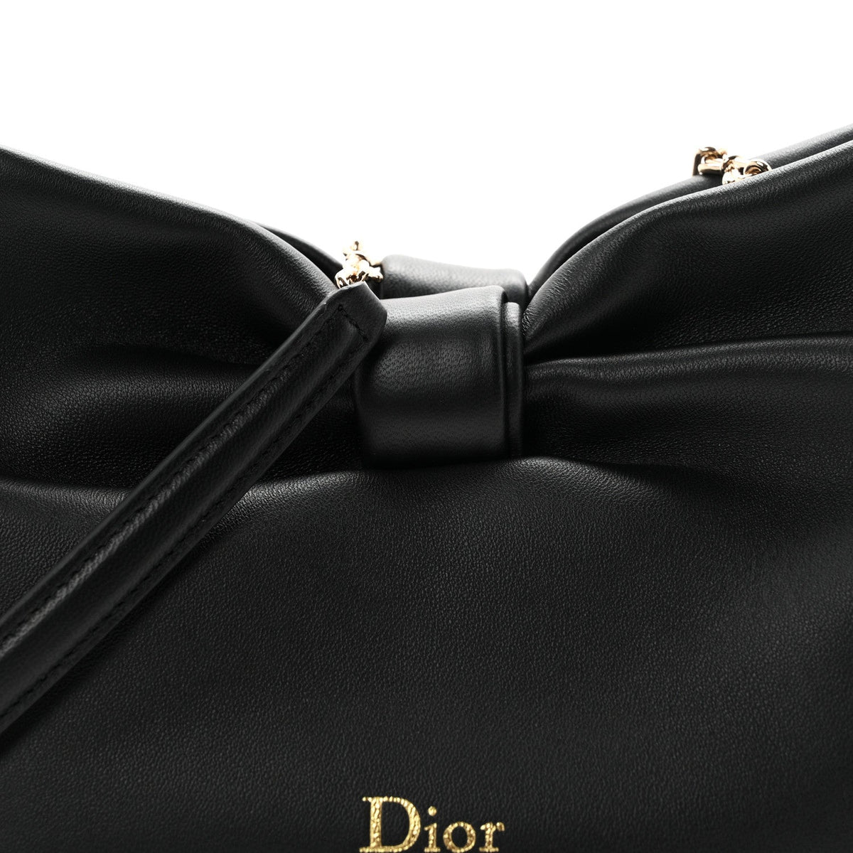 Lambskin Small Bow Bag Black