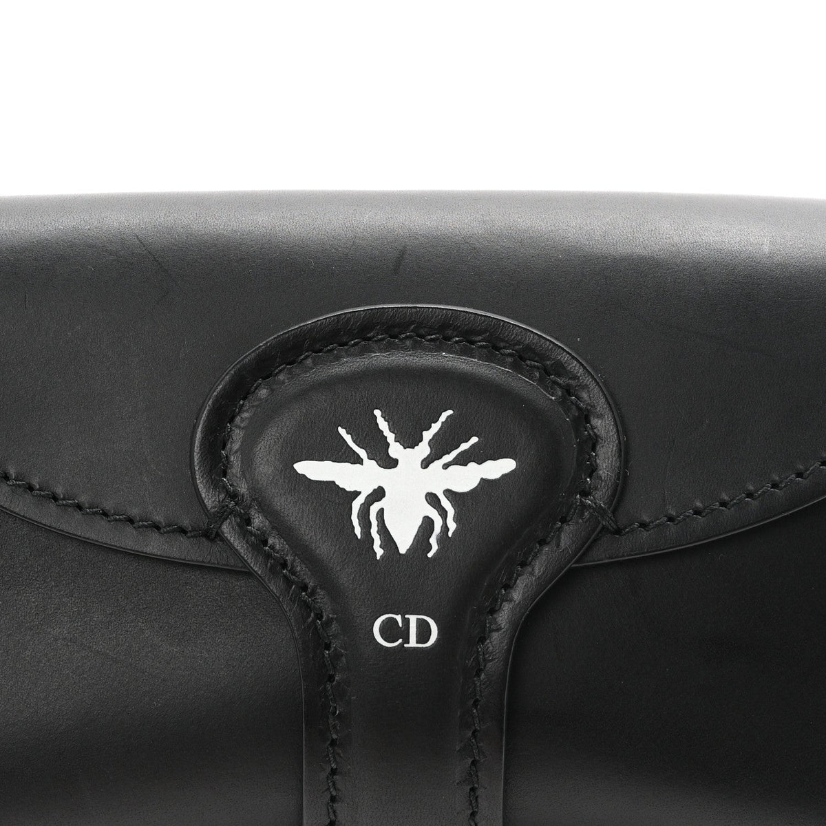 Grained Calfskin D-Bee Shoulder Bag Black