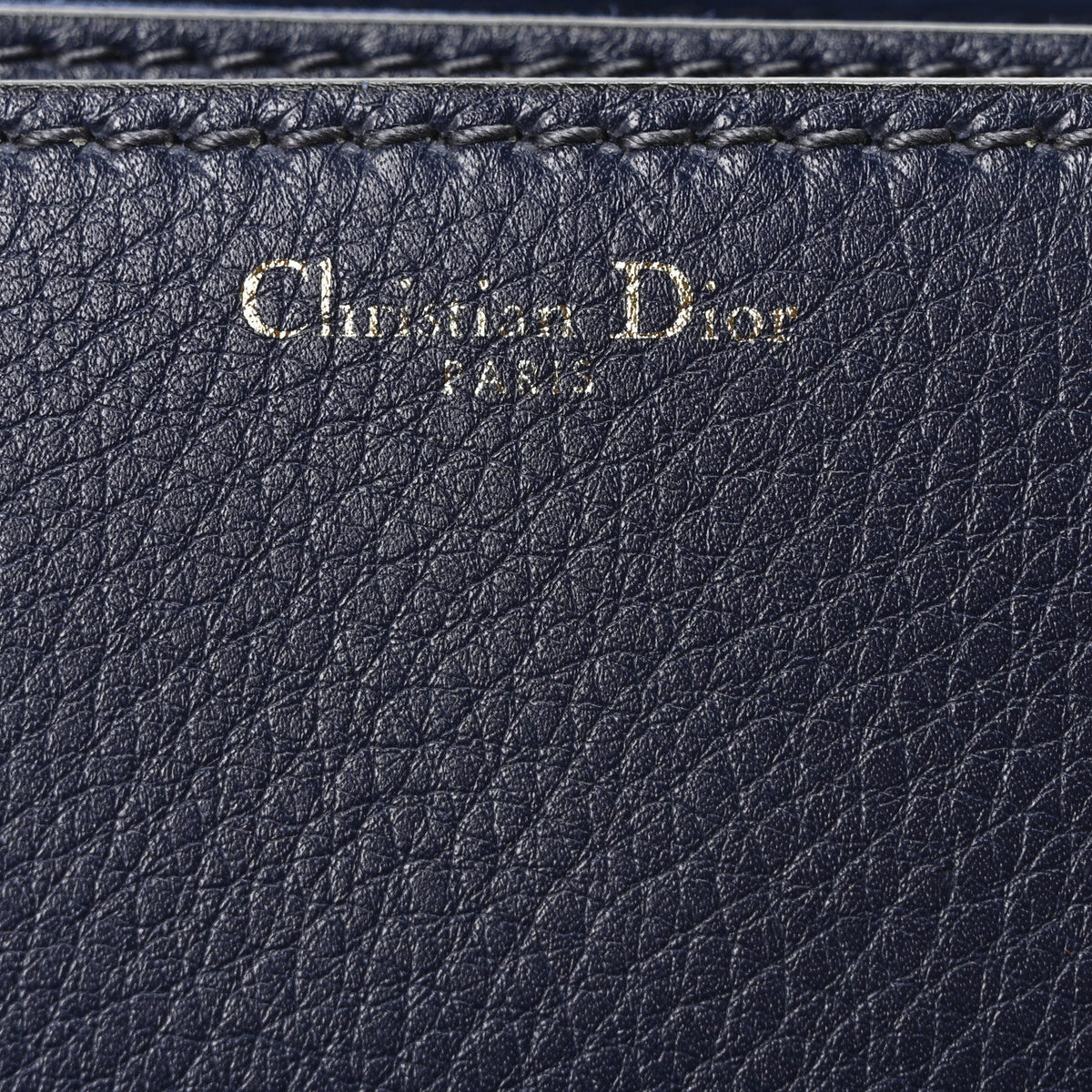 Grained Calfskin Dio(r)evolution Flap Bag Navy Blue