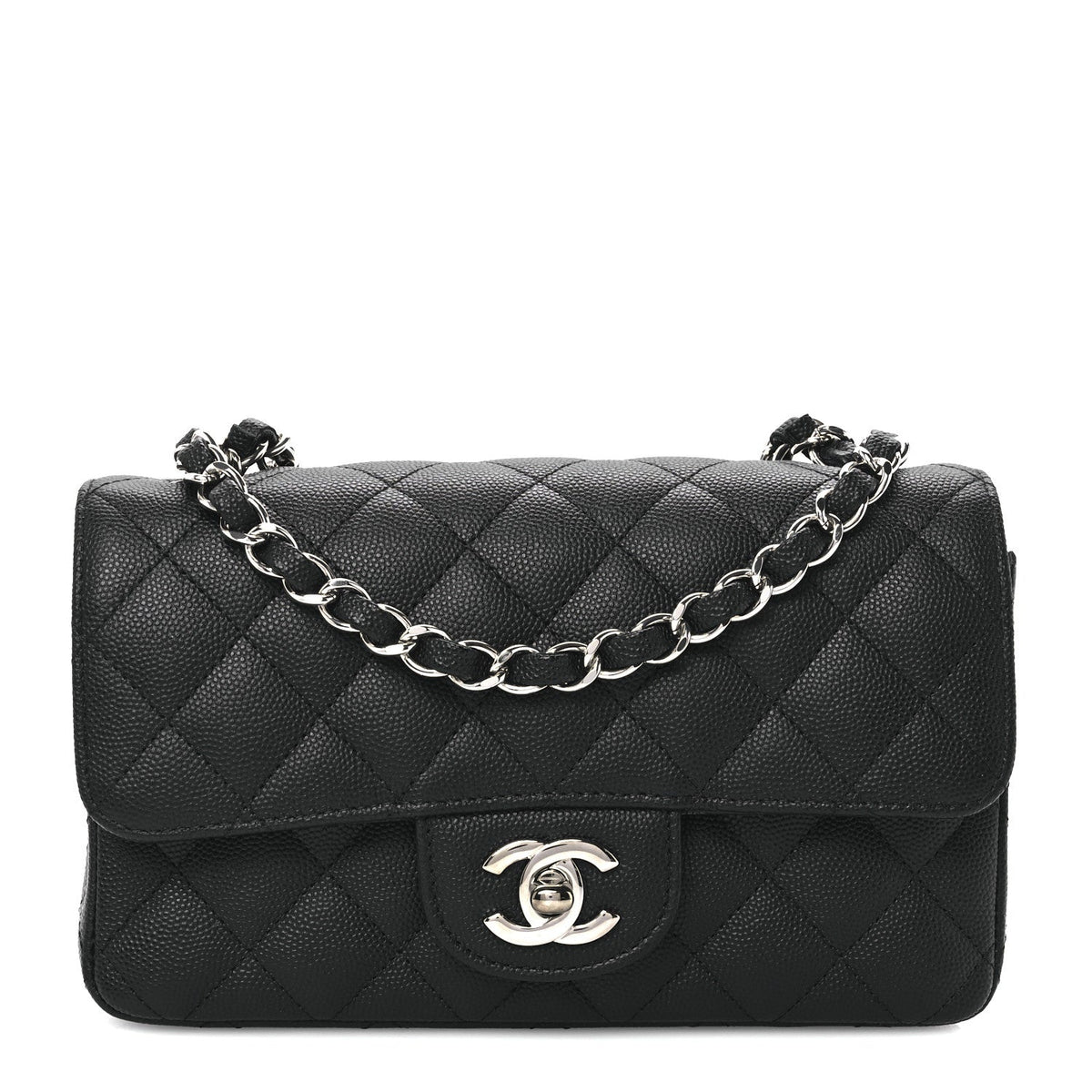 Caviar Quilted Mini Rectangular Flap Black