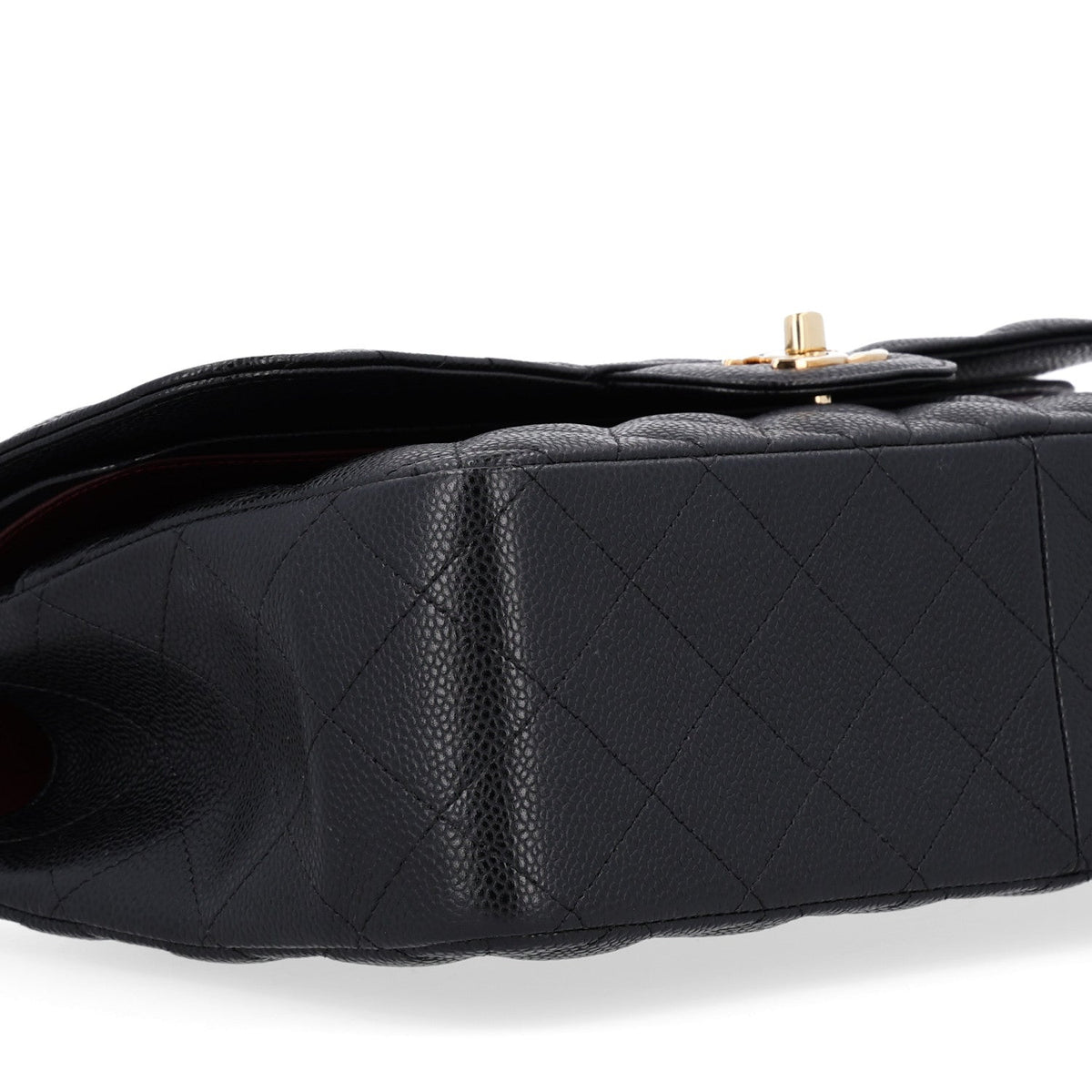 Caviar Quilted Jumbo Double Flap Black