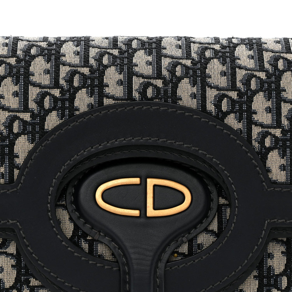 Oblique Fold Over Clutch Blue