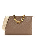Lambskin Embossed Monogram Coussin MM Taupe