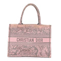 Canvas Embroidered Medium Dioriviera Toile De Jouy Book Tote Pink Grey