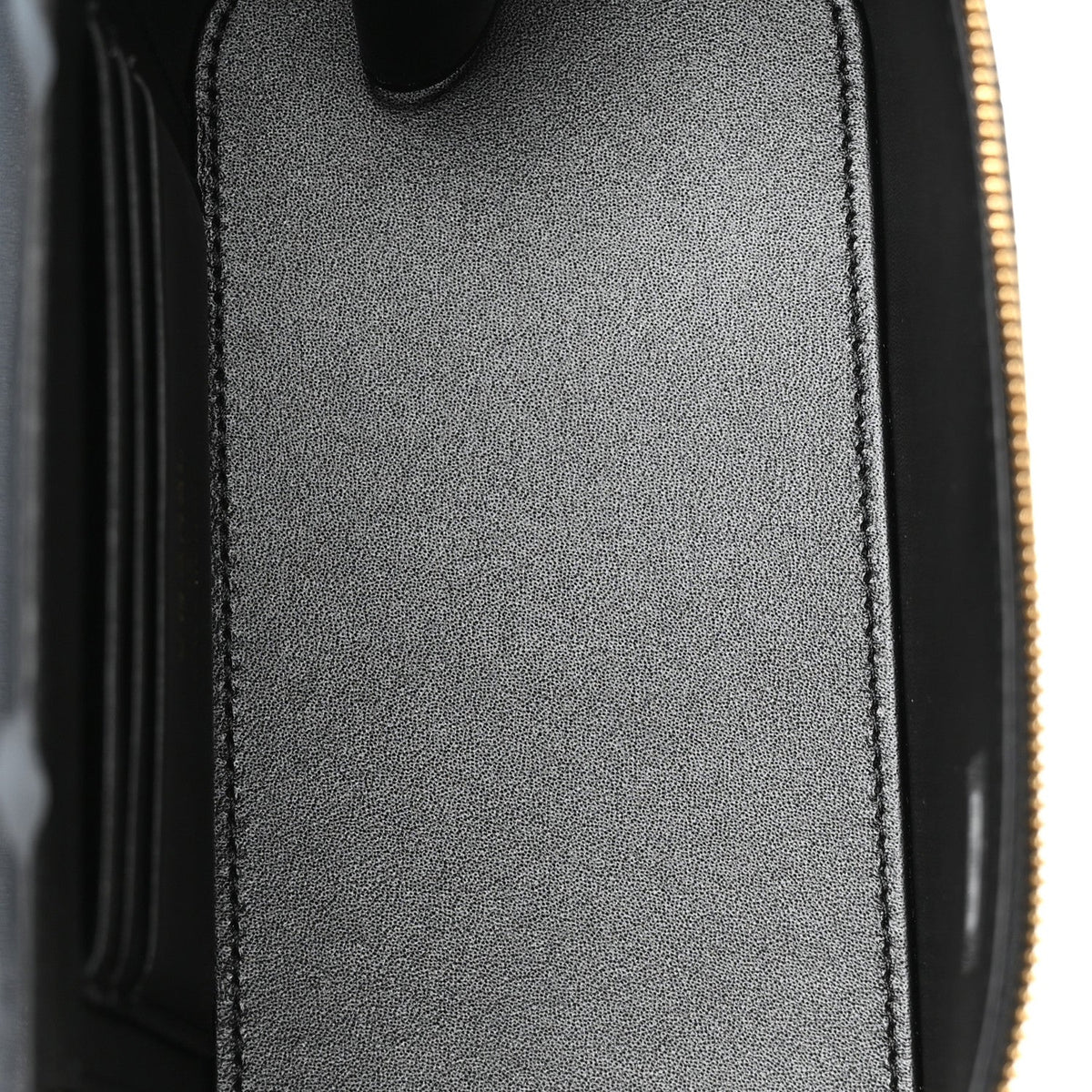 Calfskin Crocodile Embossed Crococo Small Top Handle Vanity Case With Chain Black