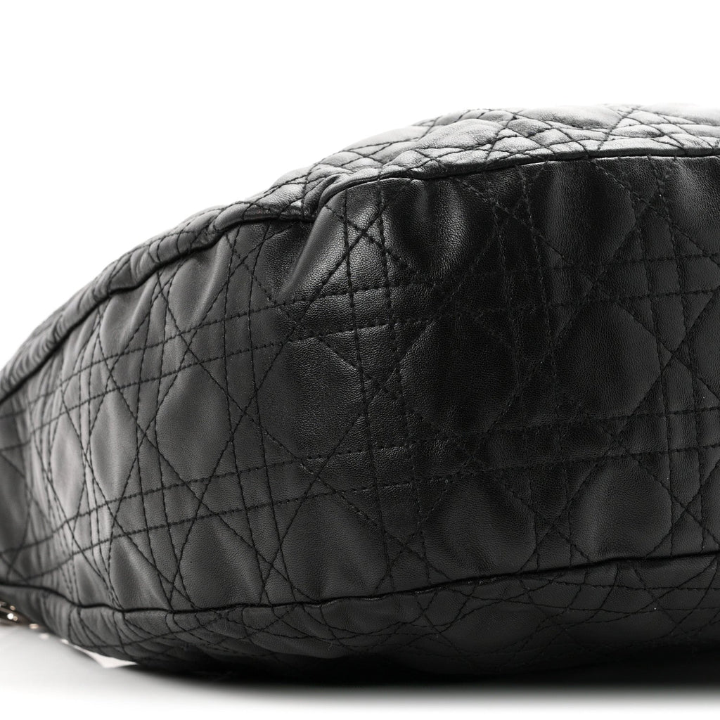 Lambskin Cannage Large Dior Soft Hobo Black