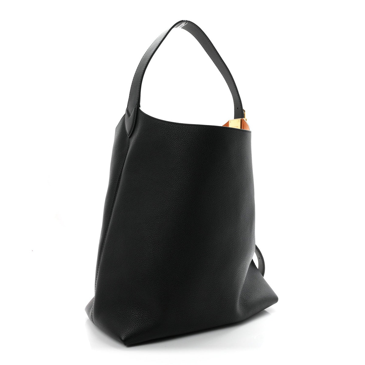 Grained Calfskin Low Key Hobo MM Black