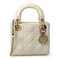 Lambskin Cannage Mini Lady Dior White