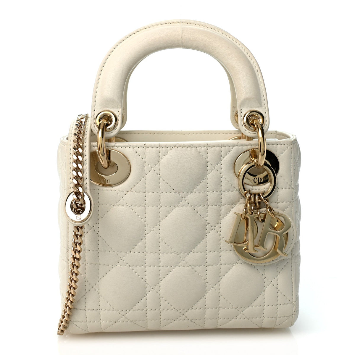 Lambskin Cannage Mini Lady Dior White