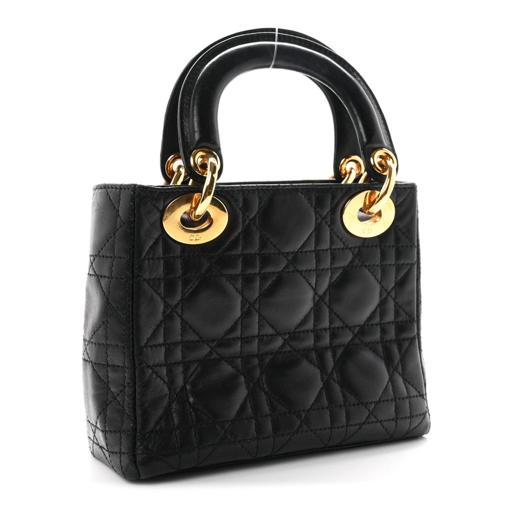 Lambskin Cannage Mini Lady Dior Black