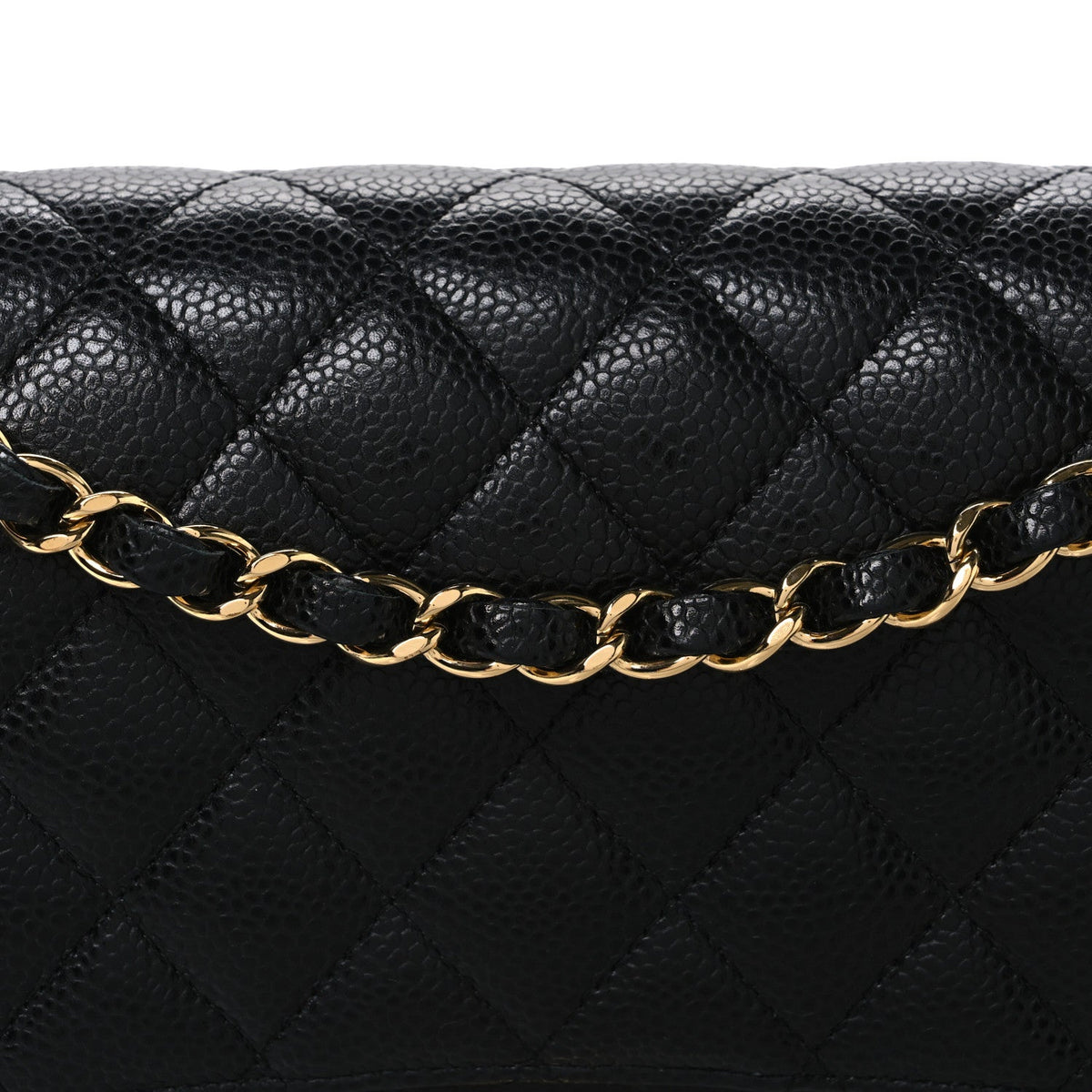 Caviar Quilted Medium Double Flap Black