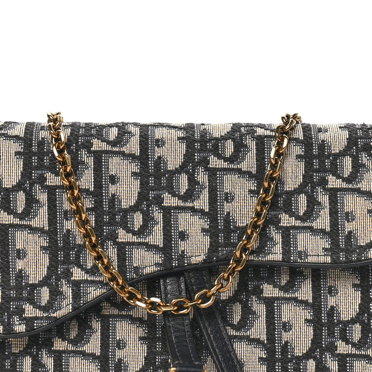 Oblique Saddle Chain Long Wallet Blue