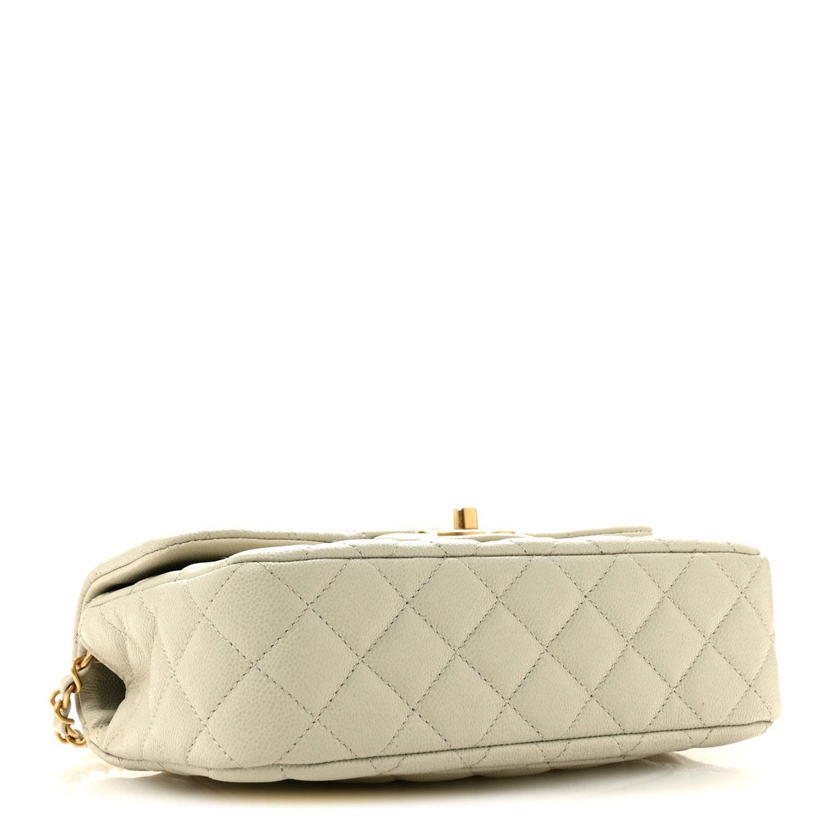 Caviar Quilted Small Handy CC Flap Light Grey