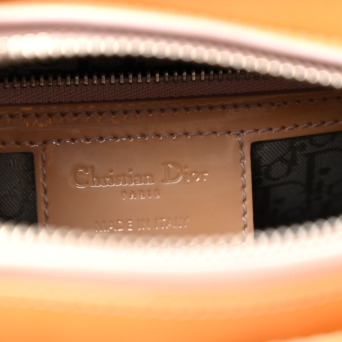 Patent Cannage Medium Lady Dior Beige