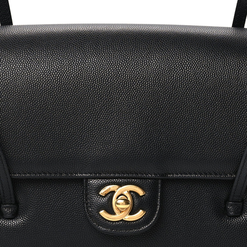Shiny Caviar Preppy Coco Small Flap Black