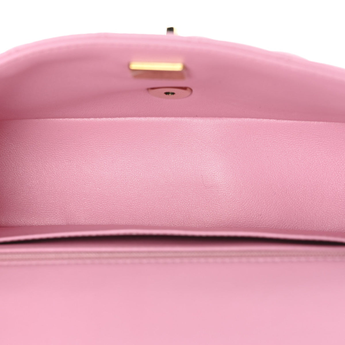 Lambskin Quilted Mini Top Handle Rectangular Flap Pink