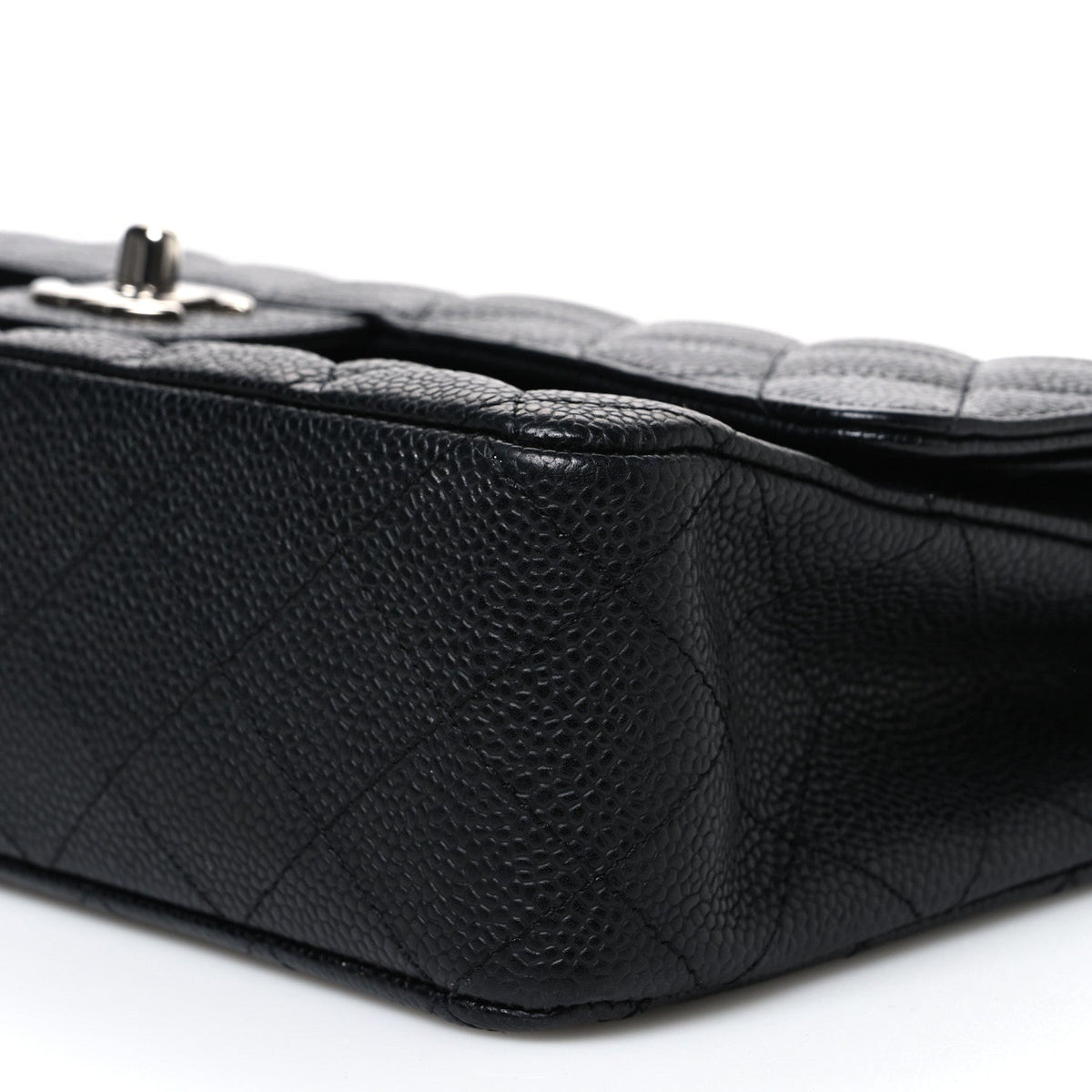 Caviar Quilted Medium Double Flap Black