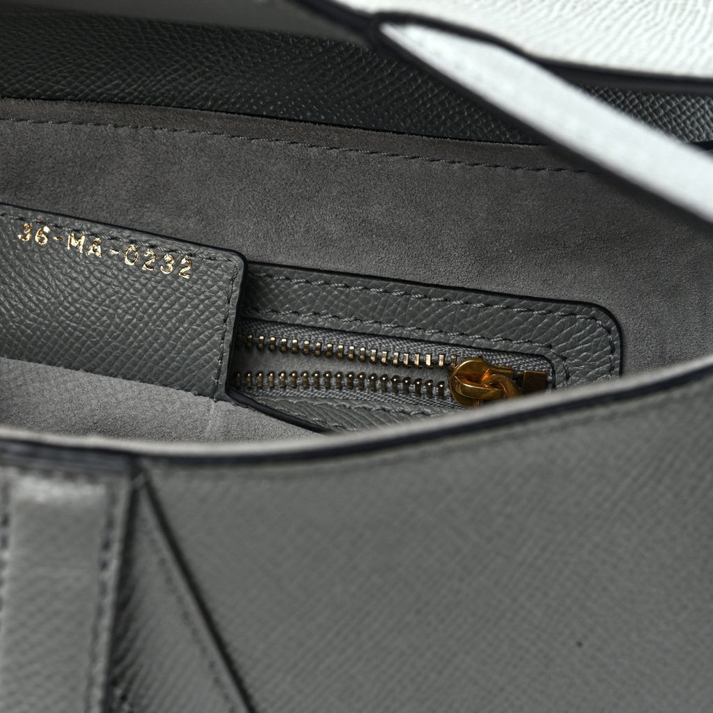 Grained Calfskin Saddle Bag Grey