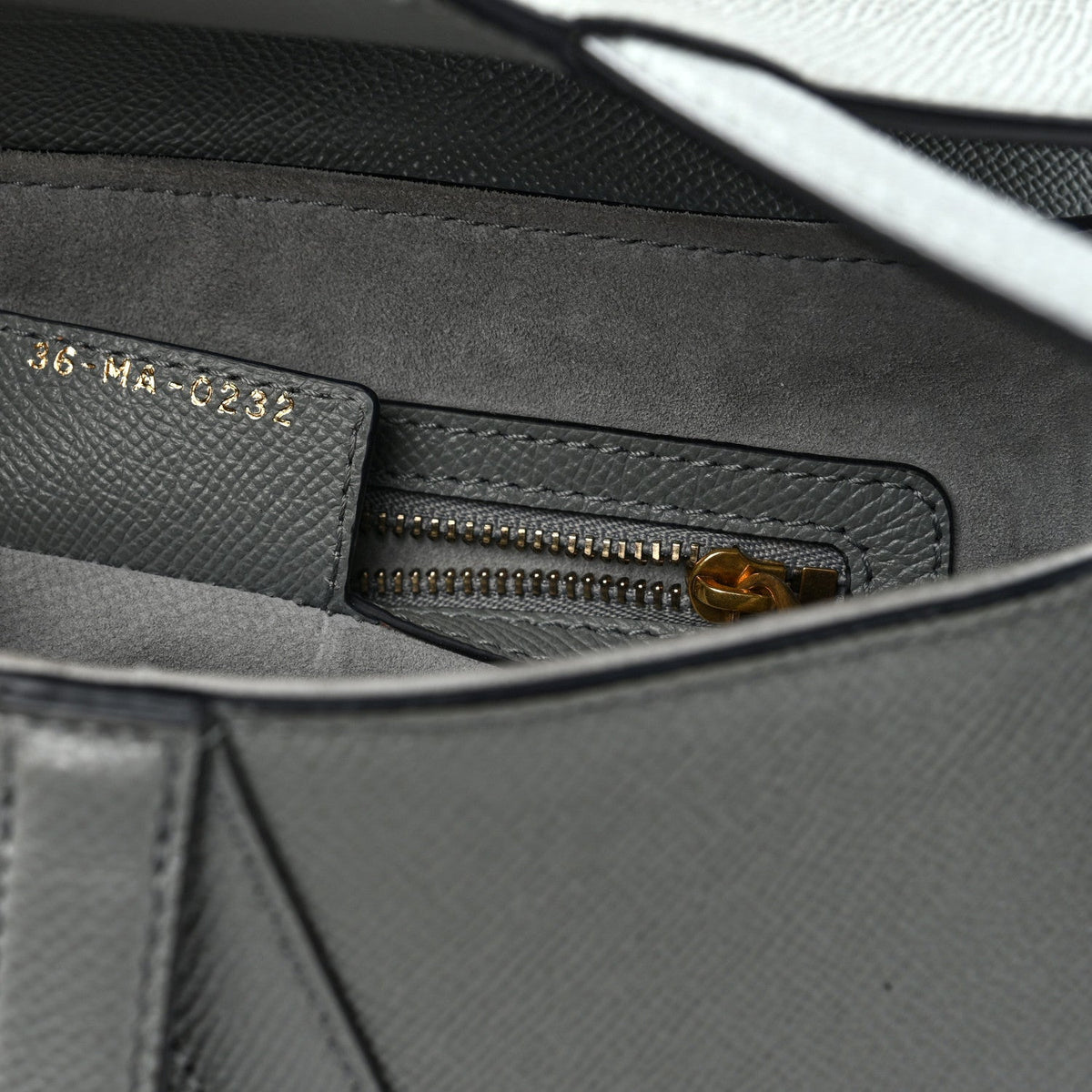 Grained Calfskin Saddle Bag Grey