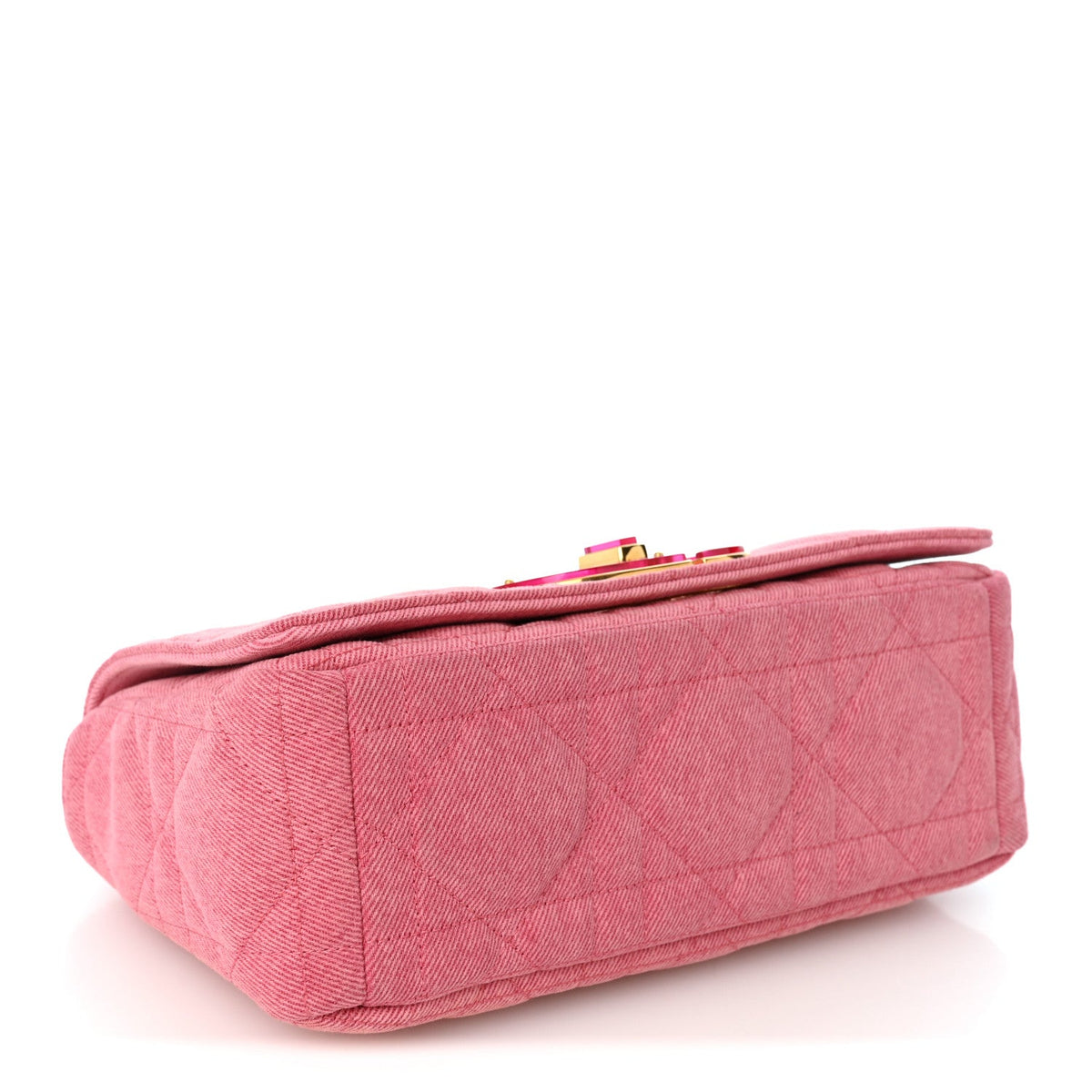 Denim Macrocannage Medium Caro Bag Fuchsia Multicolor