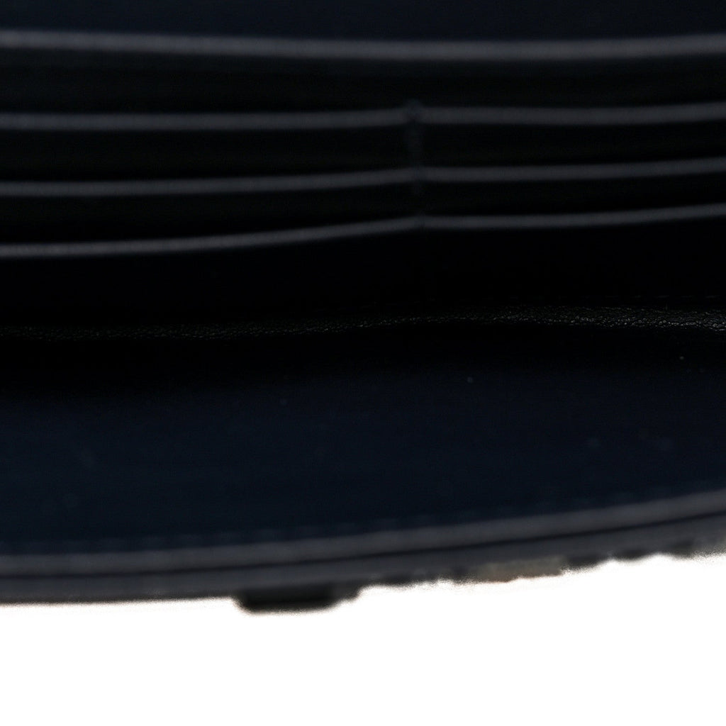 Oblique Saddle Chain Long Wallet Blue
