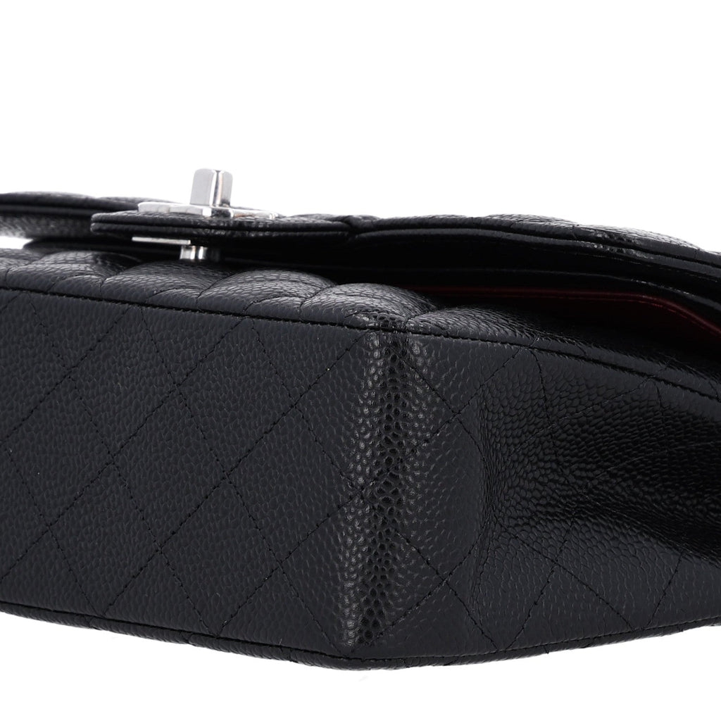 Caviar Quilted Small Double Flap Black