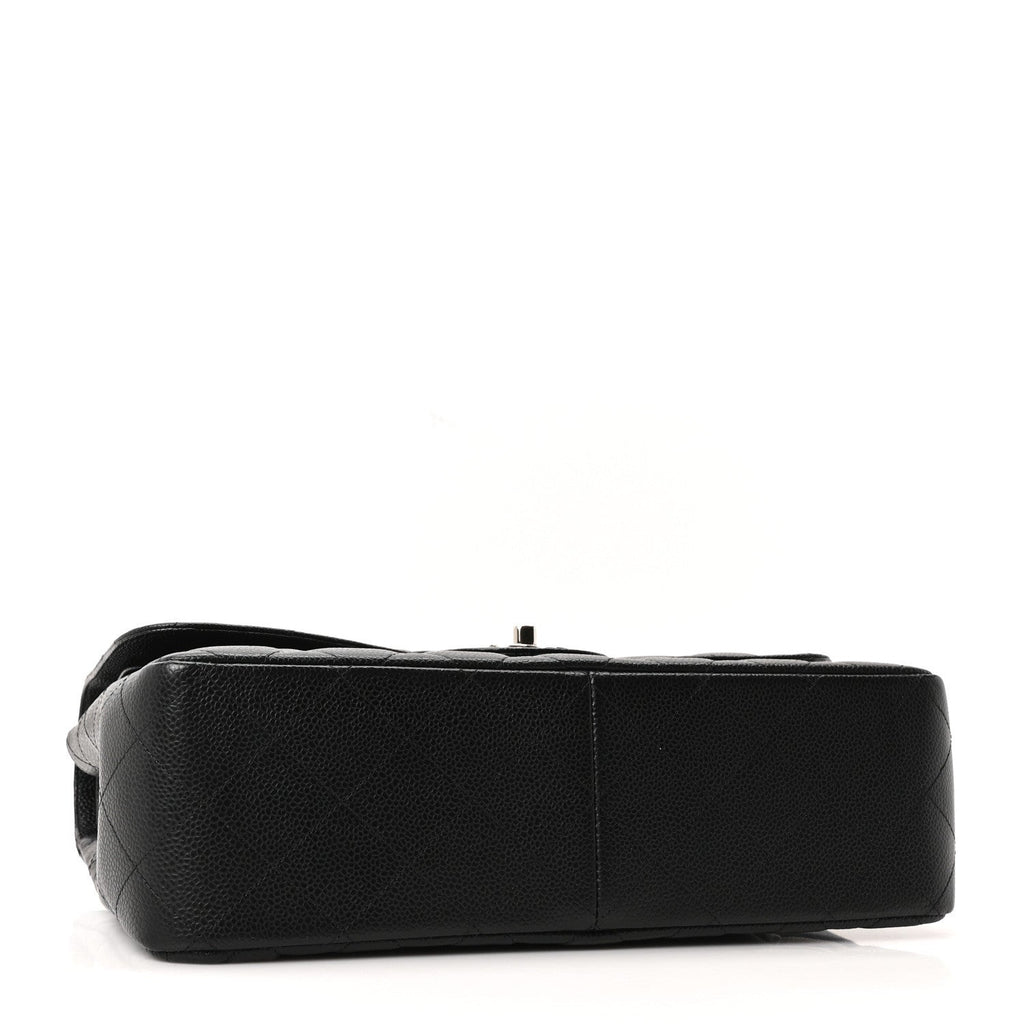 Caviar Quilted Jumbo Double Flap Black