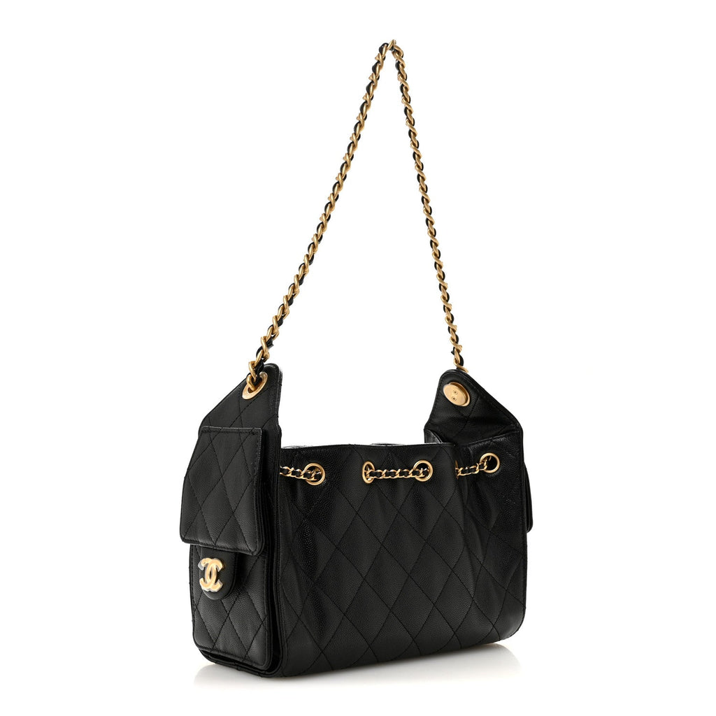 Caviar Quilted Mini Chanel 25 Handbag Black