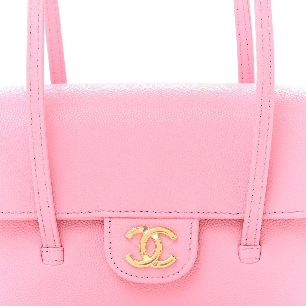 Shiny Caviar Mini Preppy Coco Shoulder Bag Rose