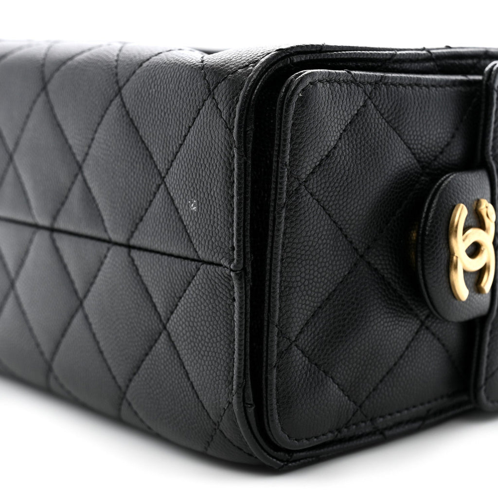 Caviar Quilted Mini Chanel 25 Handbag Black