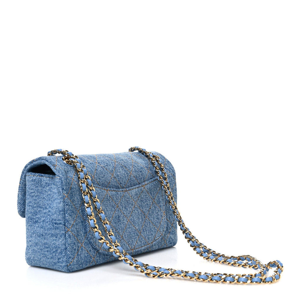 Denim Mini Souplissimo Flap Blue