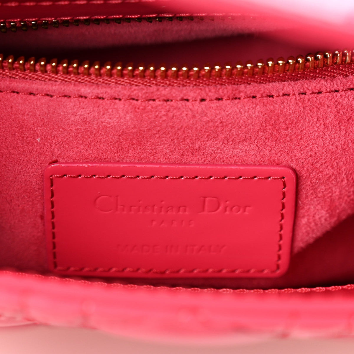 Patent Cannage Mini Lady Dior Pink