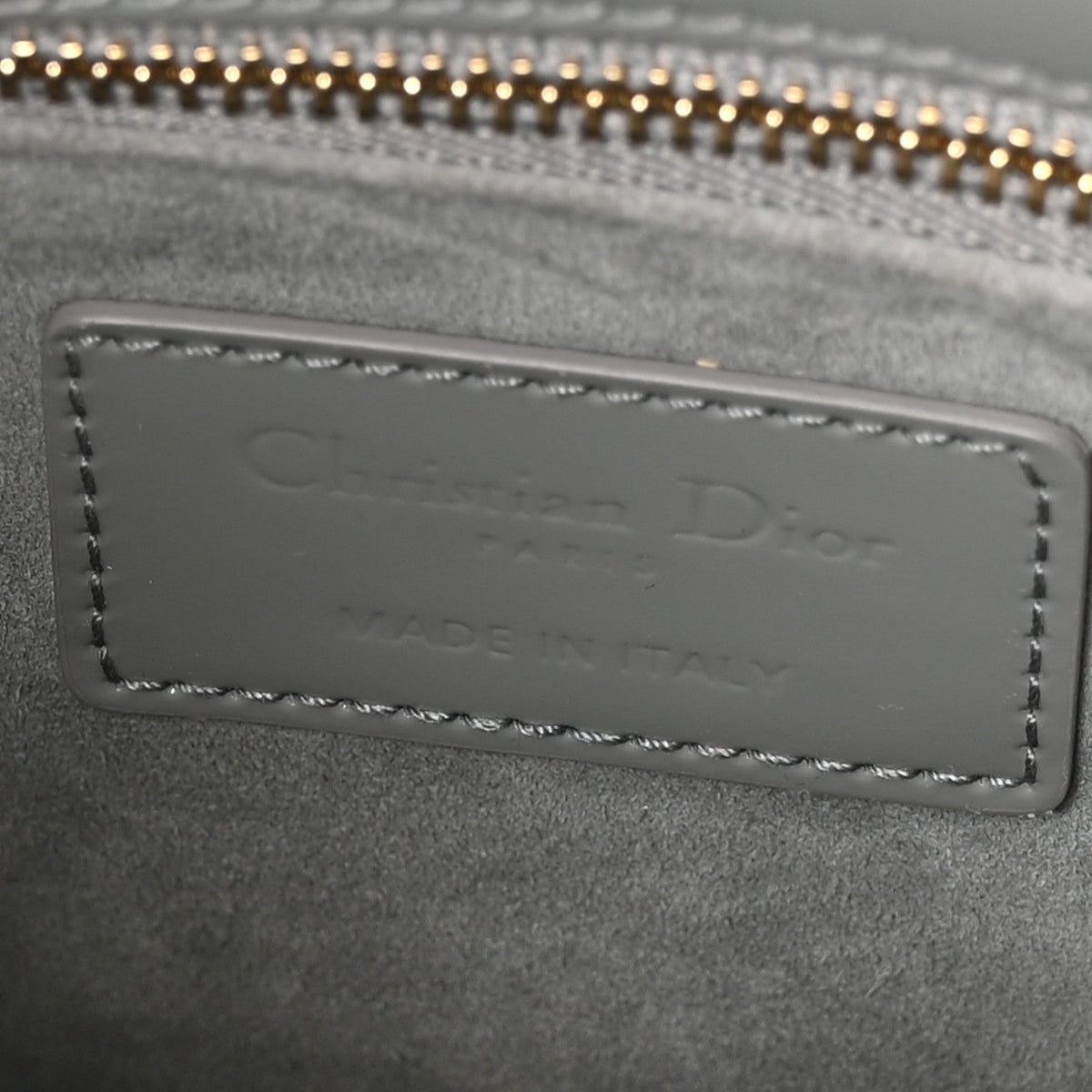 Patent Cannage Small Lady Dior Grey
