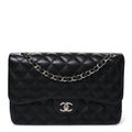 Caviar Quilted Jumbo Double Flap Black