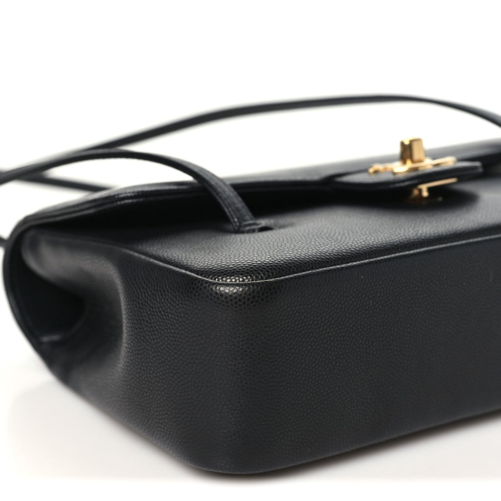 Shiny Caviar Preppy Coco Small Flap Black