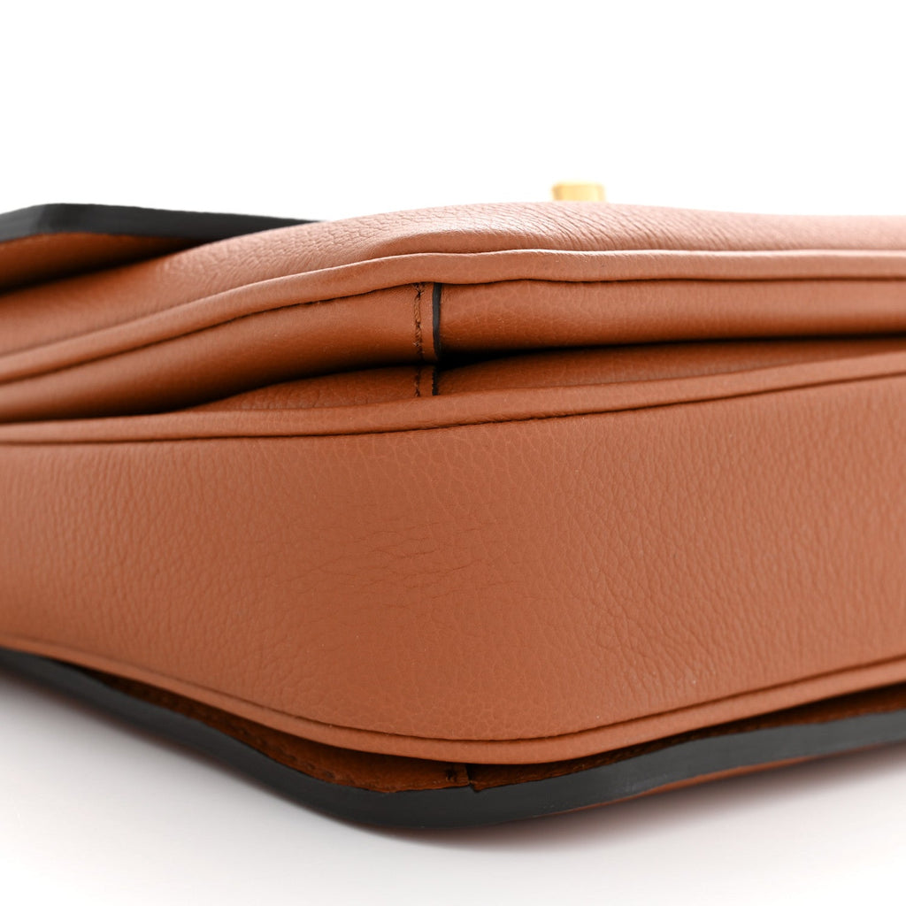 Grained Calfskin Lockme Oxford Cognac