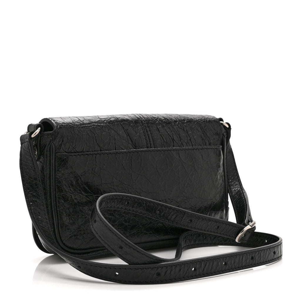 Agneau Arena Silver XS Le Cagole Flap Bag Black