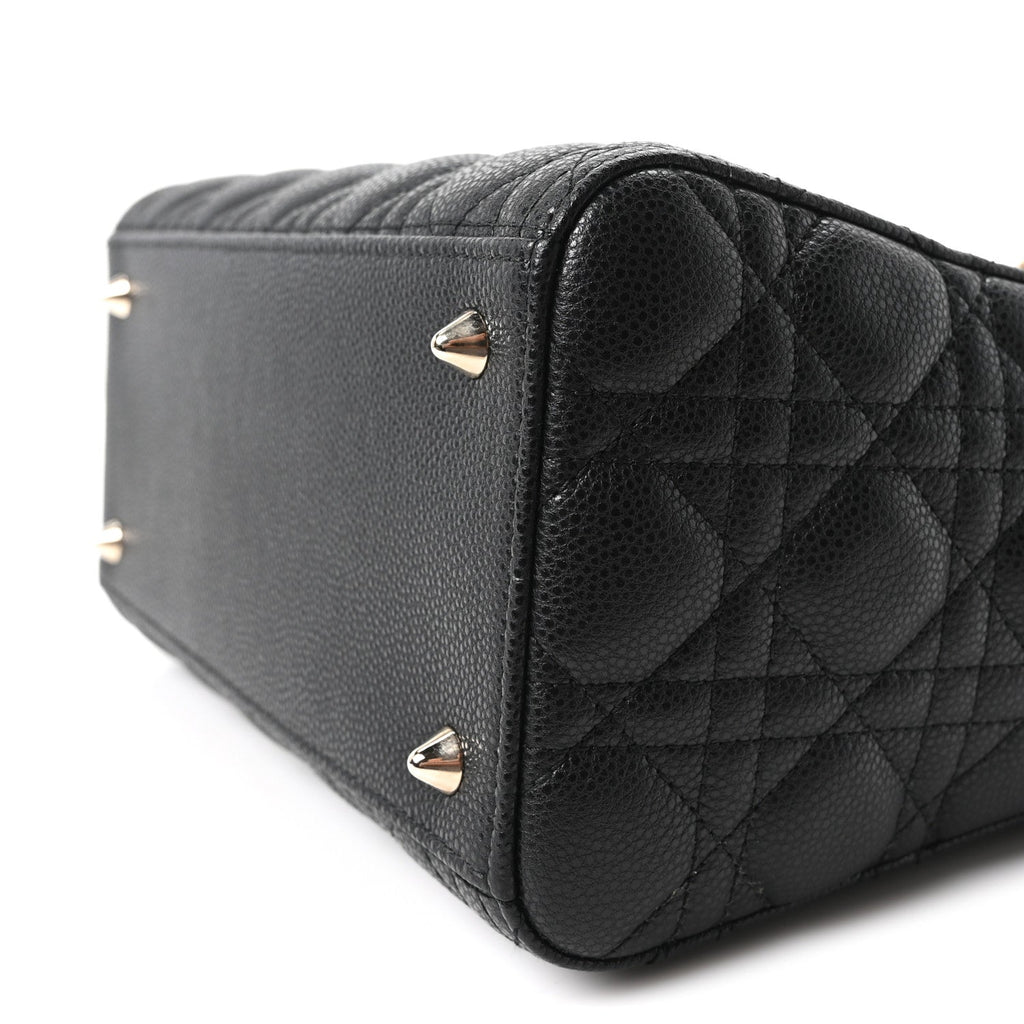 Grained Calfskin Cannage Medium Lady Dior Black