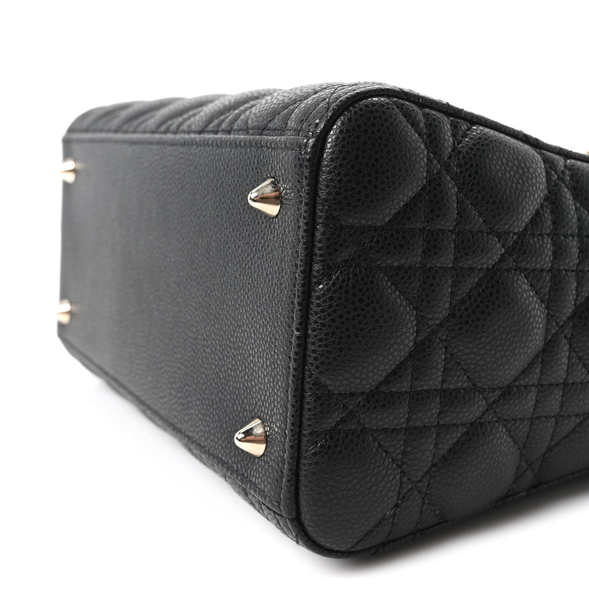 Grained Calfskin Cannage Medium Lady Dior Black
