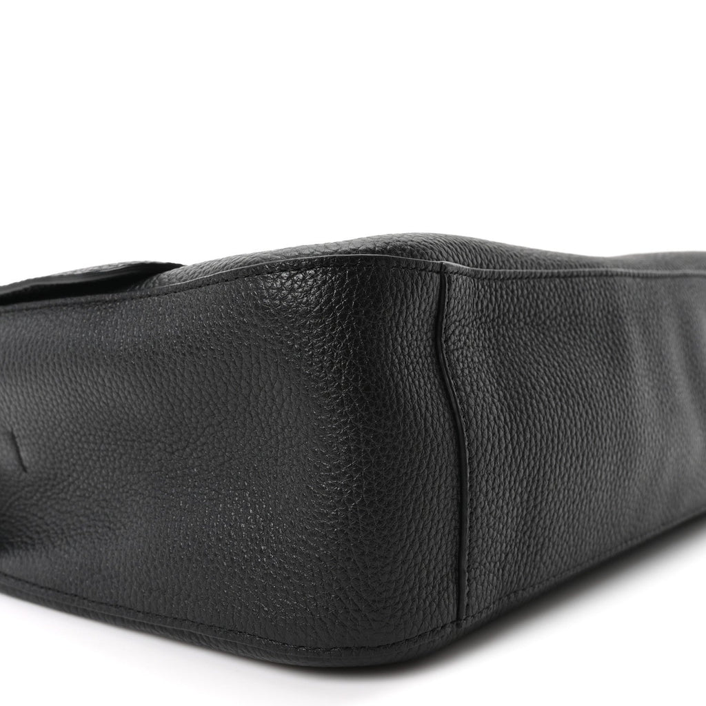 Grained Calfskin Small Souplissimo Maxi Flap Black
