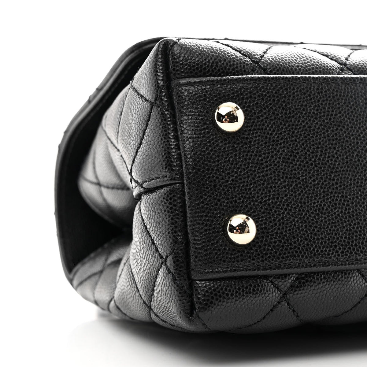 Caviar Quilted Mini Coco Handle Flap Black