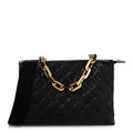 Lambskin Embossed Monogram Coussin MM Black