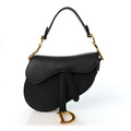 Grained Calfskin Mini Saddle Bag Black