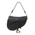 Grained Calfskin Saddle Bag Black