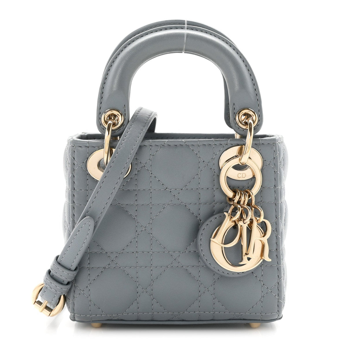 Lambskin Cannage Micro Lady Dior Cloud Blue