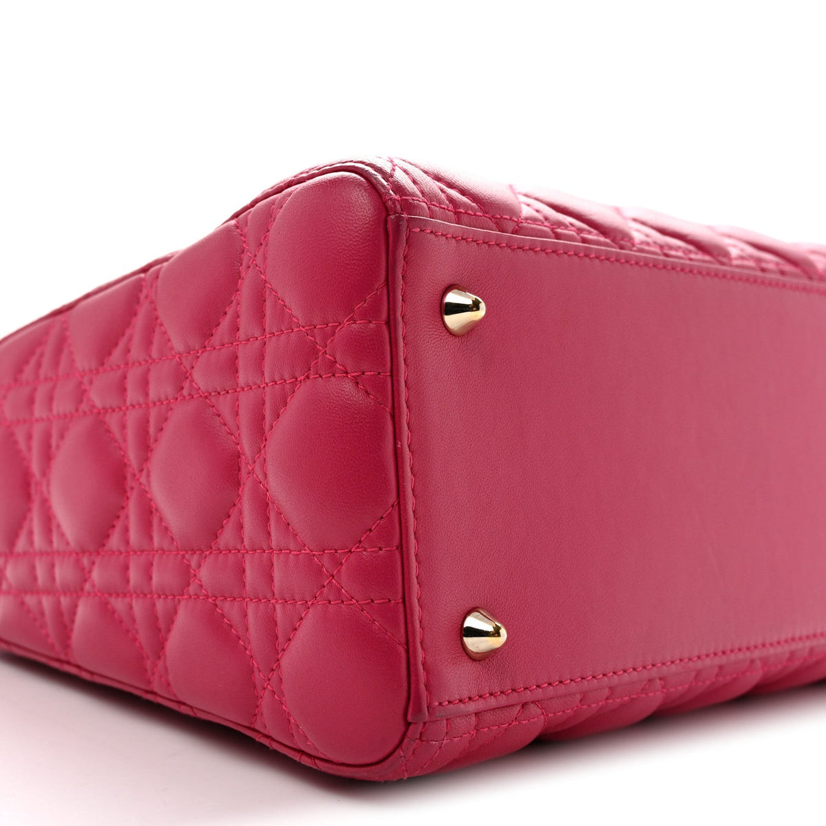 Lambskin Cannage Medium Lady Dior Fuchsia