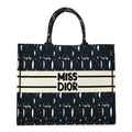 Canvas Embroidered Medium Miss Dior Graffiti Book Tote White Deep Blue