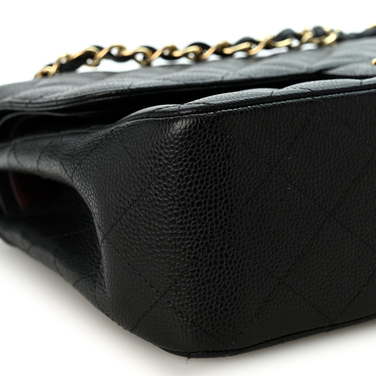 Caviar Quilted Jumbo Double Flap Black