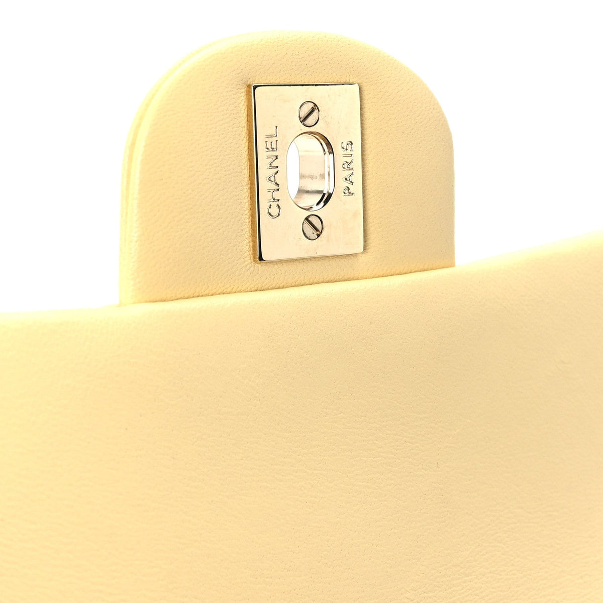Lambskin Quilted Mini Rectangular Flap Light Yellow